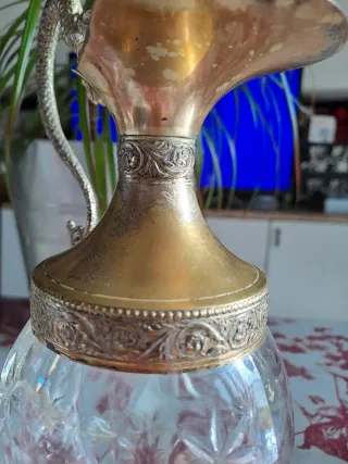 Caraffa vintage Buton vetro e metallo