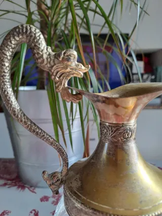 Caraffa vintage Buton vetro e metallo