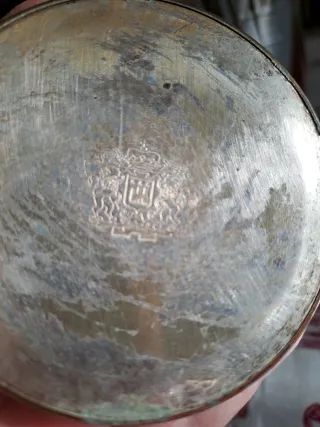 Caraffa vintage Buton vetro e metallo