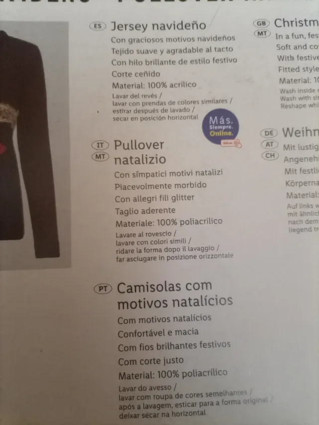 Jersey navideño Esmara T. S con hilo brillante