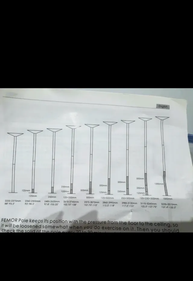 Barra pole dance Femor FM001 fija y giratoria