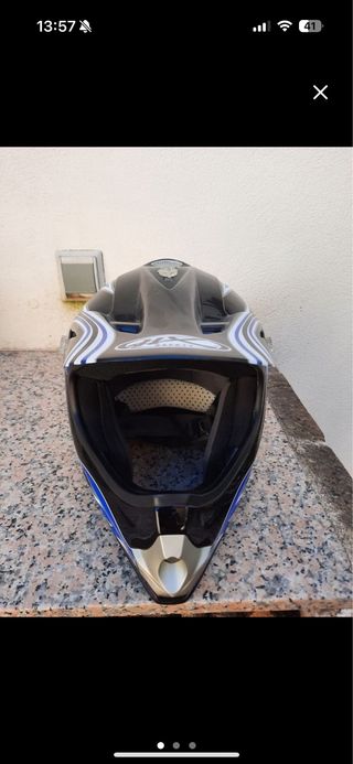 Casco Moto Negro y Azul