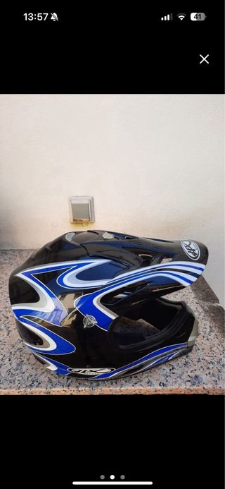 Casco Moto Negro y Azul