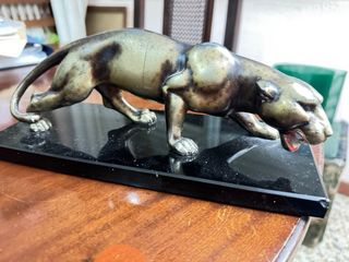 Figura Pantera Bronce Art Decó