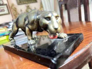 Figura Pantera Bronce Art Decó