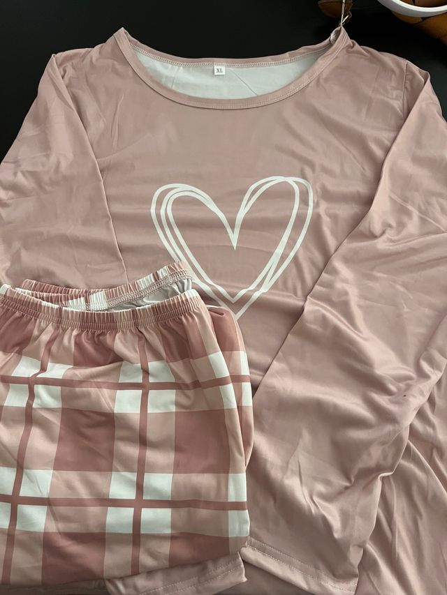 Pijama Corazón y Cuadros Talla XL