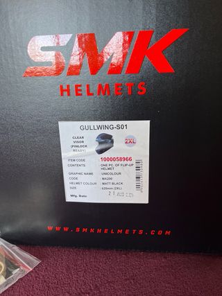 CASCO  MOTO SMK GULLWING-S01 NEGRO XXL. + PINLOCK
