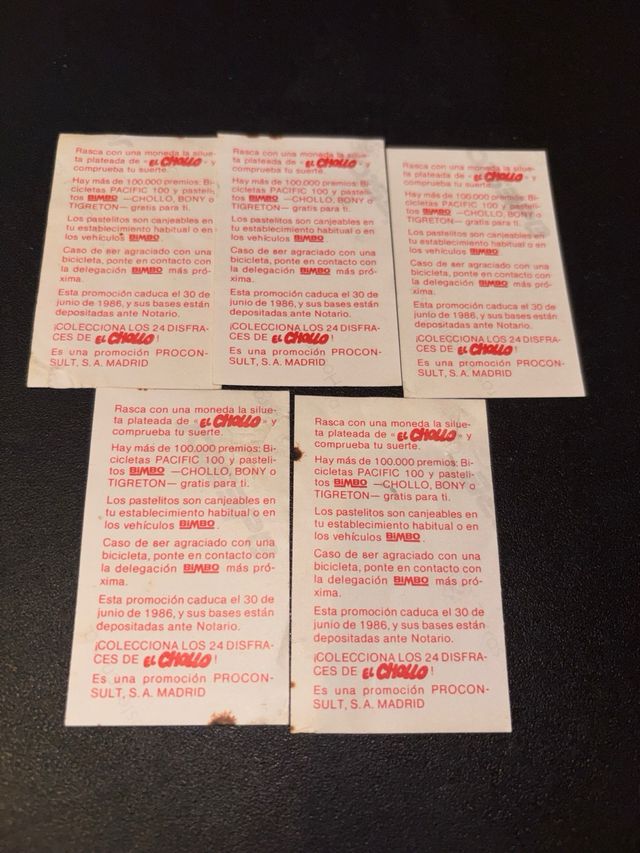 Pegatinas El Chollo de Bimbo 1985