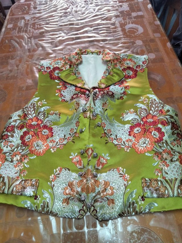 Chaleco fallero adulto verde y multicolor