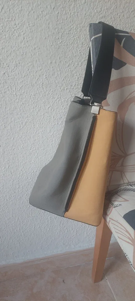 Bolso Zara Bicolor Gris y Amarillo