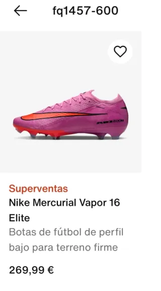 Botas Futbol Nike Mercurial Vapor Elite
