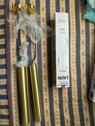 Pack 2 Lámparas Colgantes Alpinaluz Doradas