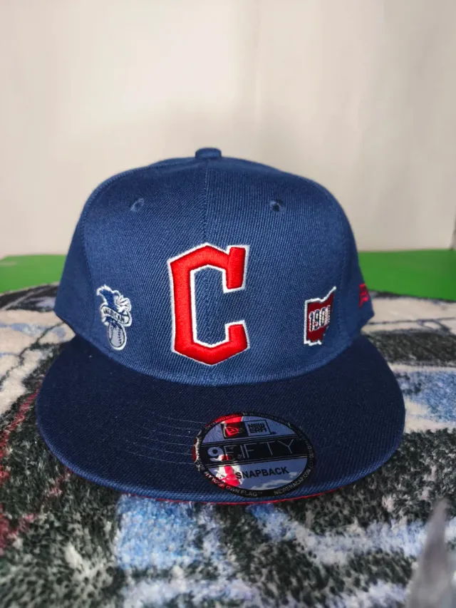 Gorra New Era Snapback Cleveland Indians Azul Roja