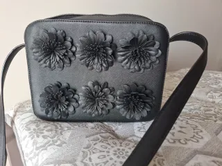 Bolso negro mujer flores 3D nuevo