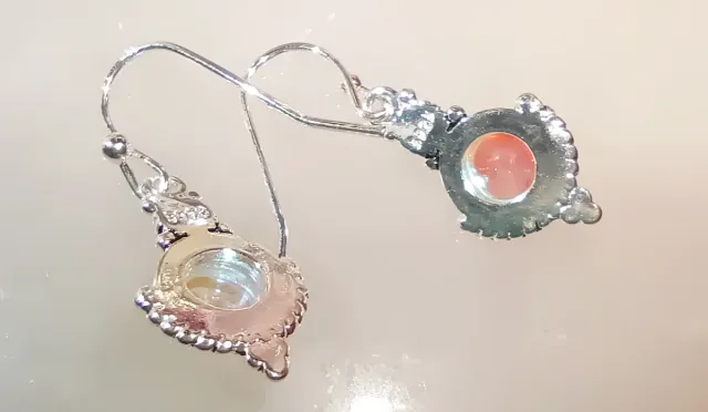 Pendientes plata con piedras iridiscentes