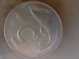 Moneta 5 Lire Delfino 1983