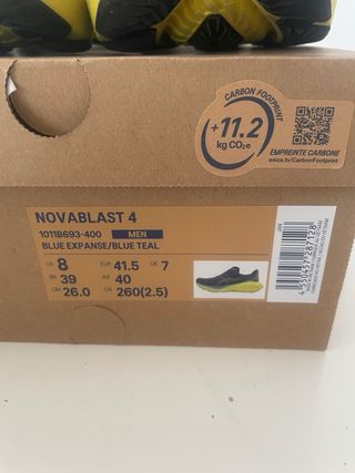 Zapatillas ASICS NOVABLAST 4 Azul y Amarillo
