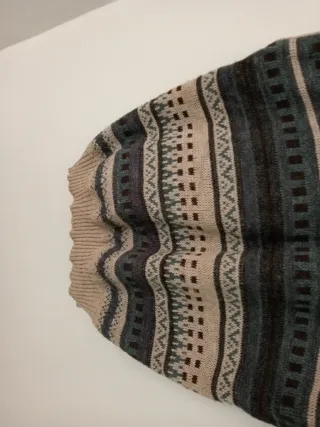 Chaleco tejido hombre botones beige y gris