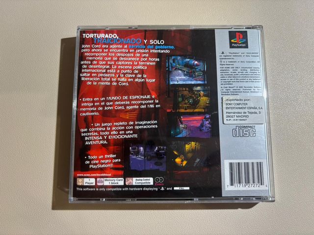 A Sangre Fría PS1 PAL Platinum + Manual