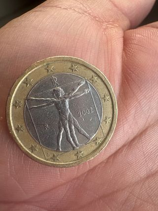 Moneda 1 Euro Italia 2002 Vitruvio