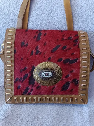 Bolso piel y pelo efecto vaca