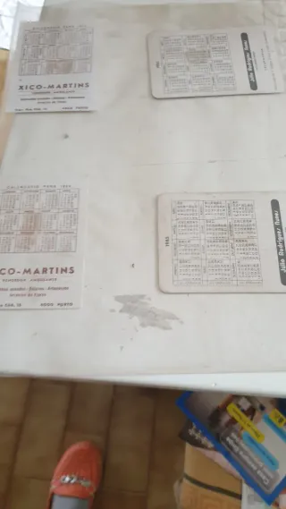 Calendários a partir de 1984 colados