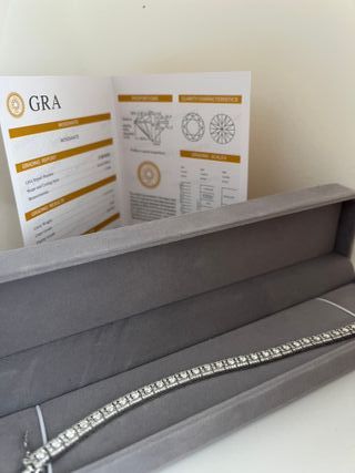 Pulsera diamante Moissanita Plata GRA