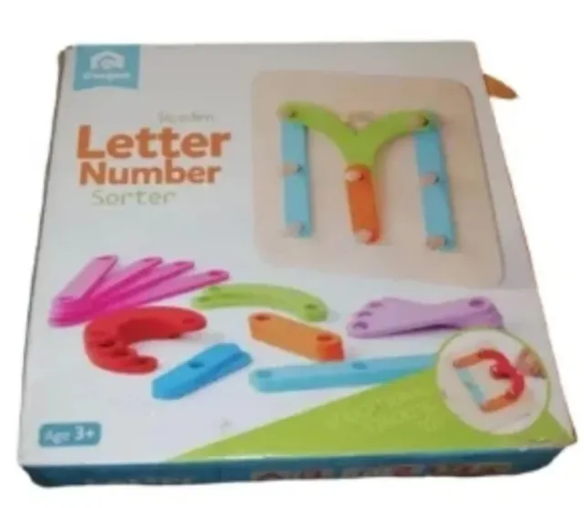 Juego educativo madera letras y números