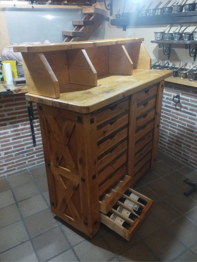 Botellero rústico madera bodega restaurante