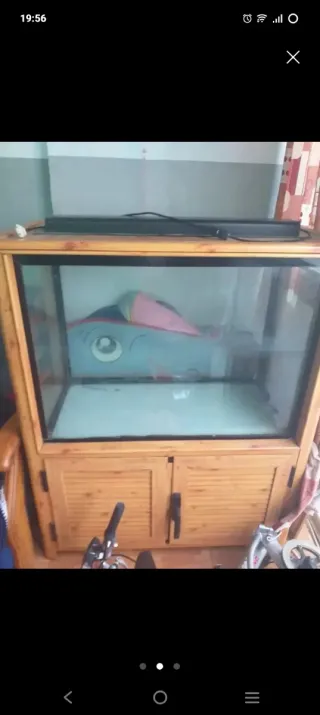 Acuario con mueble de aluminio