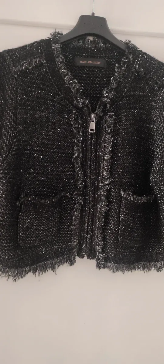 Giacca elegante donna nera e argento