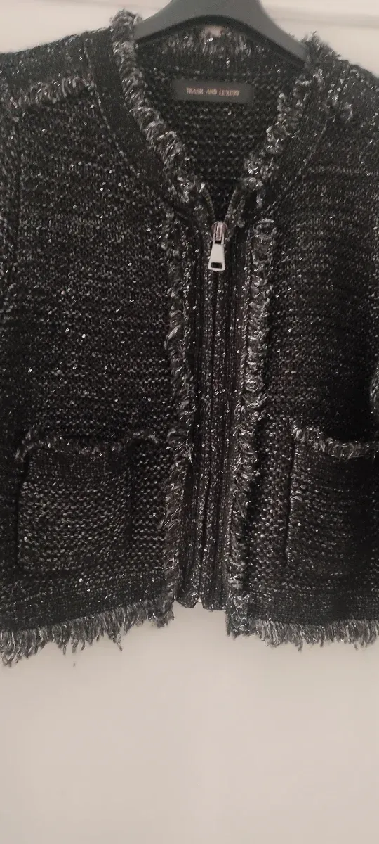 Giacca elegante donna nera e argento