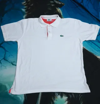 Polo Lacoste Blanco Talla S