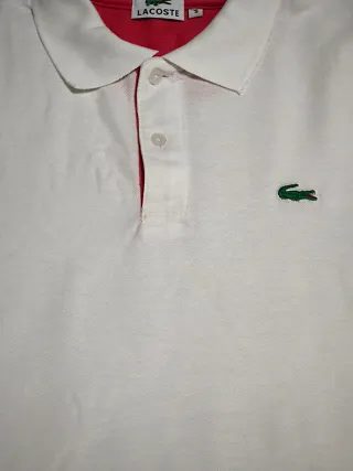 Polo Lacoste Blanco Talla S