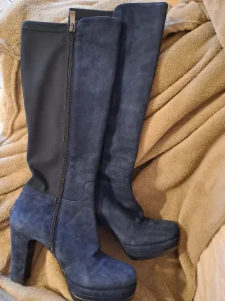 Stivali camoscio blu n.38