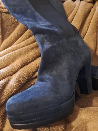 Stivali camoscio blu n.38