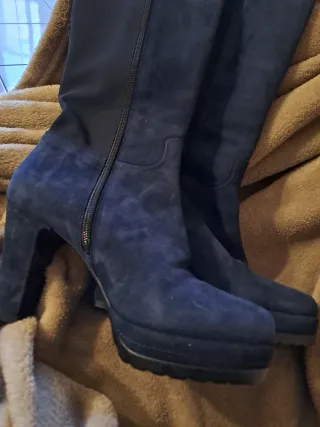 Stivali camoscio blu n.38