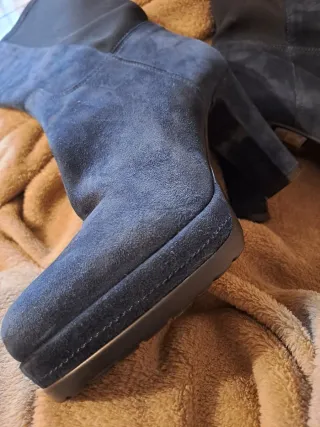 Stivali camoscio blu n.38