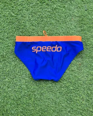 Bañador Speedo slip azul y naranja
