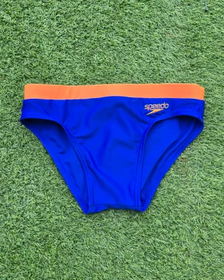 Bañador Speedo slip azul y naranja