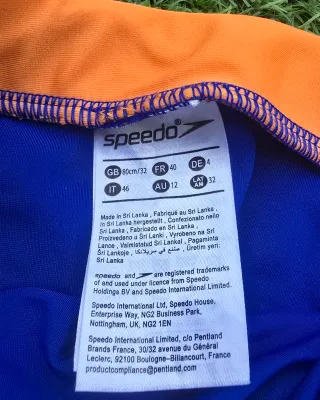 Bañador Speedo slip azul y naranja