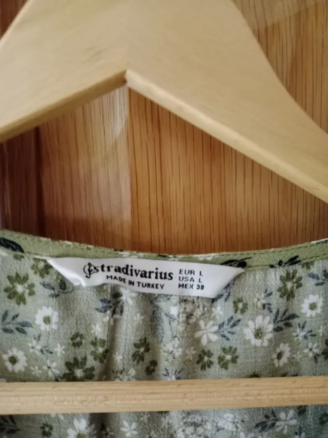 Vestido floral verde mujer