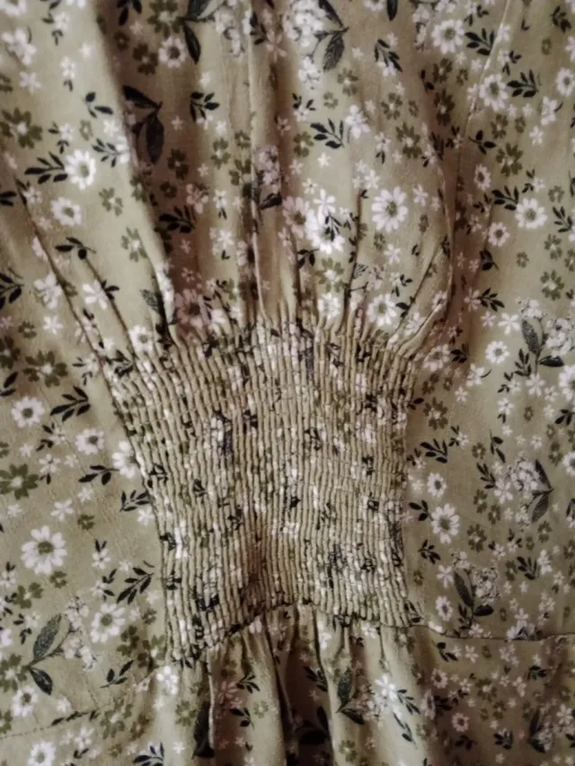 Vestido floral verde mujer