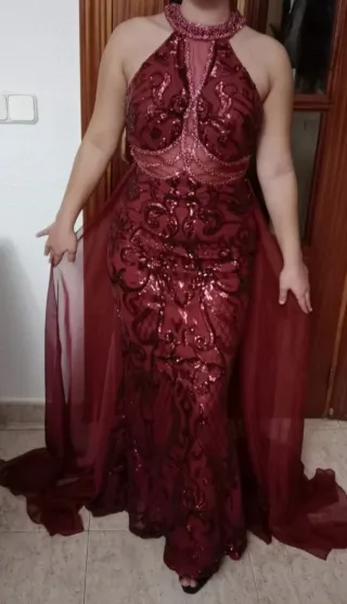 Vestido invitada boda rojo lentejuelas