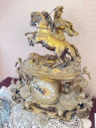 Reloj Bronce Estilo Imperio Caballo