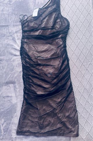 Vestido Mango Tul Negro Talla L