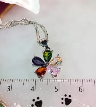 Conjunto Plata Ley Flor Multicolor