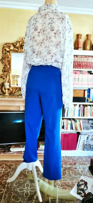 Pantalones Anchos Vestir Azul Eléctrico