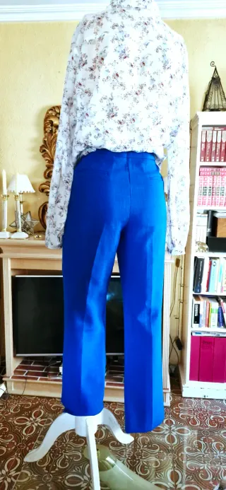 Pantalones Anchos Vestir Azul Eléctrico