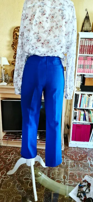 Pantalones Anchos Vestir Azul Eléctrico
